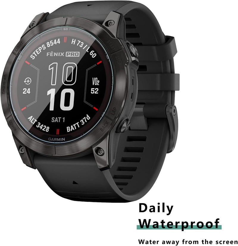 Msvueioe [1+4 حزمة] متوافق مع Garmin Fenix 7X / Fenix 7X Pro / Garmin Epix Pro(الجيل 2) واقي شاشة وحافظة 51 مم، فيلم زجاجي مقسى وغطاء وجه من TPU ناعم. - Image 5